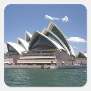 Pegatina Cuadrada Exterior de la ópera de Sidney, Sidney, Nuevo Sur