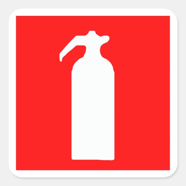 Pegatina Cuadrada extinguidor de fuego - extintor de incendios (Anverso)