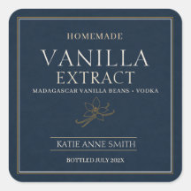 Extracto de vainilla casero personalizado azul