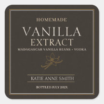 Extracto de vainilla casero personalizado marrón