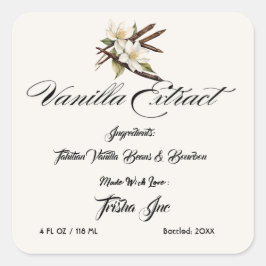 Pegatina Cuadrada Extracto de vainilla para pequeñas empresas person