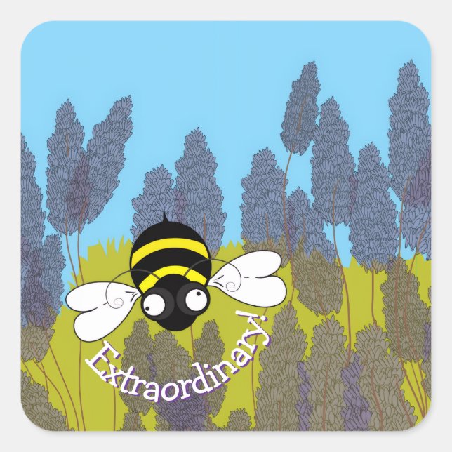 Pegatina Cuadrada Extraordinary Bee Sticker (Anverso)