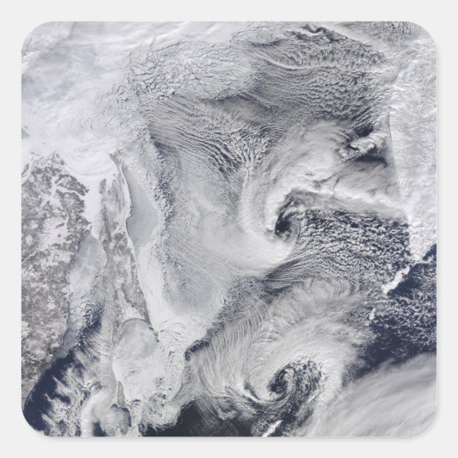 Pegatina Cuadrada Extremo oriente de Rusia (Anverso)