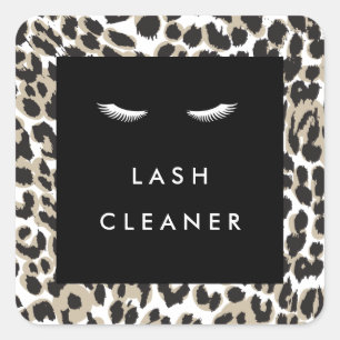 Pegatina Cuadrada Eyelashes con limpiador de cenizas de leopardo