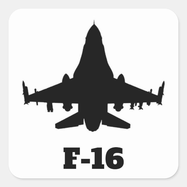 Pegatina Cuadrada F-16 por Airogue (Anverso)