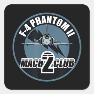 Pegatina Cuadrada F-4 Phantom II Mach 2 Club