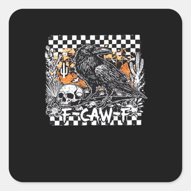 Pegatina Cuadrada F-Caw-F Classic Cool (Anverso)