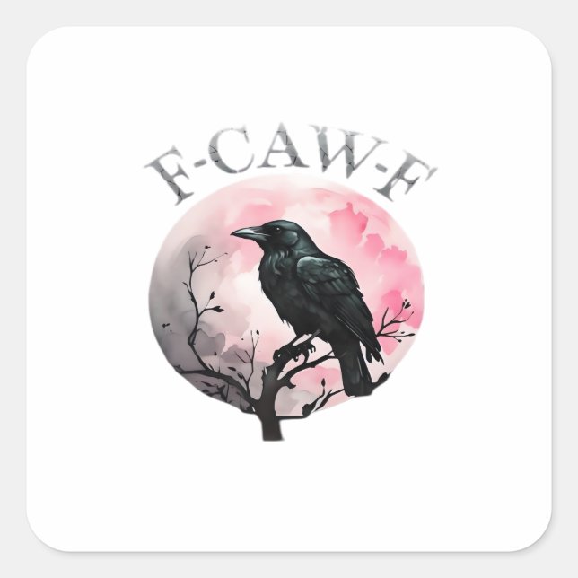 Pegatina Cuadrada F-Caw-F Classic Retro Cool (Anverso)