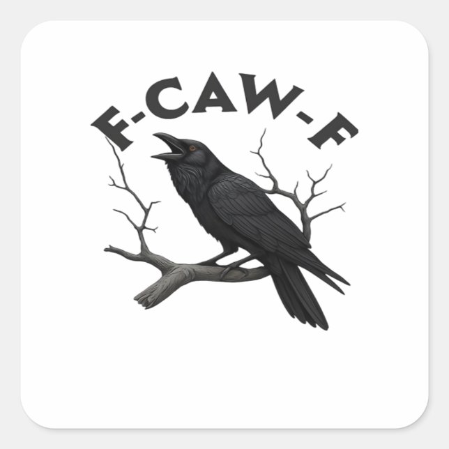 Pegatina Cuadrada F Caw F Estética Creativa Esencial (Anverso)