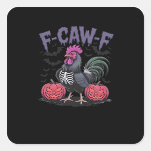 Pegatina Cuadrada F Caw F Gallina Divertida Clásico Estilo Simple Li