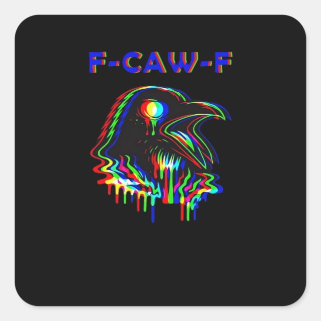 Pegatina Cuadrada F-Caw-F Halloween Music Party Essential (Anverso)