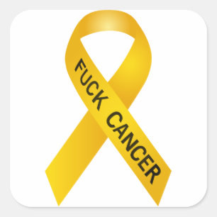 Pegatina Cuadrada F Cinta de Cáncer