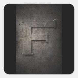 Pegatina Cuadrada F Pegatinas Metalizado de monograma