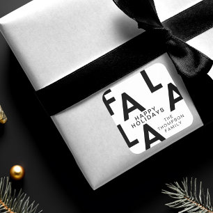 Pegatina Cuadrada Fa La La Bold Letters Minimalista Blanco Moderno
