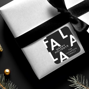 Pegatina Cuadrada Fa La La Bold Letters Minimalista moderno negro