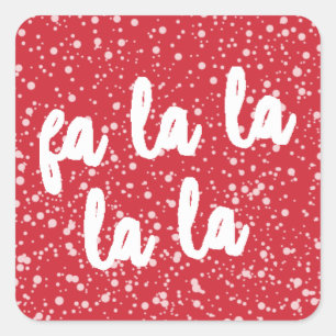 Pegatina Cuadrada Fa la Red Falling Falling Holiday Navidades
