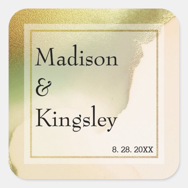 Pegatina Cuadrada Fab Chartreuse Resumen Boda asombroso (Anverso)