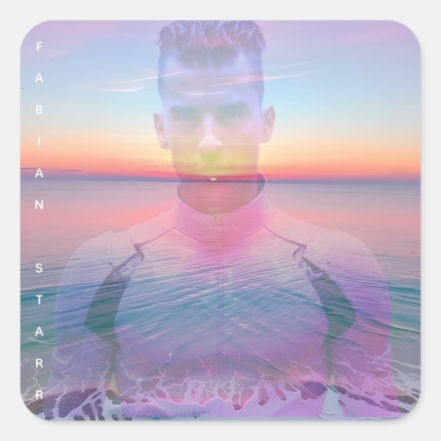 Pegatina Cuadrada Fabian Starr Digital Love Fan Button (Anverso)