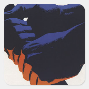 Pegatina Cuadrada Fábrica de negocios vintage, producción de fabrica