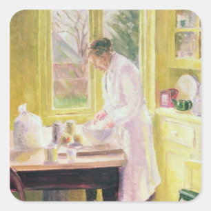 Pegatina Cuadrada Fabricación de Apple Pie