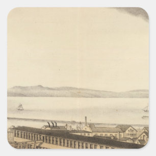 Pegatina Cuadrada Fabricación de muebles de Kilburn y Gates Cottage