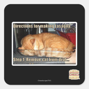 Pegatina Cuadrada Fabricación del lasagna