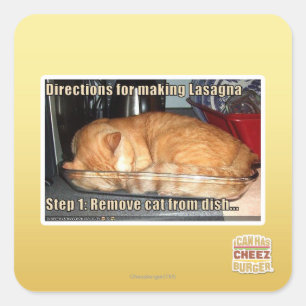 Pegatina Cuadrada Fabricación del lasagna
