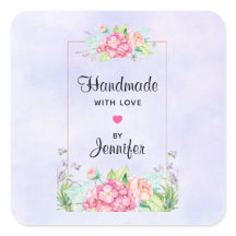 Fabricado a mano con amor Color de agua rosa Marco