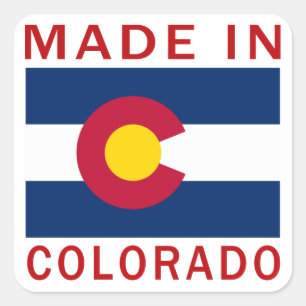 Pegatina Cuadrada Fabricado En Colorado