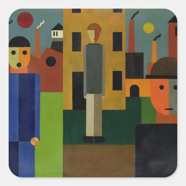 Pegatina Cuadrada Fábricas, 1926 (Anverso)