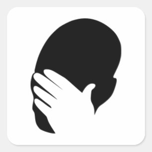 Pegatina Cuadrada Facepalm