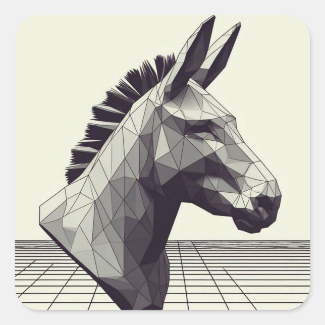 Pegatina Cuadrada Faceta del burro (Anverso)