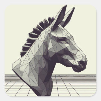 Pegatina Cuadrada Faceta del burro