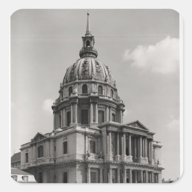 Pegatina Cuadrada Fachada de la Iglesia de San Luis (Anverso)