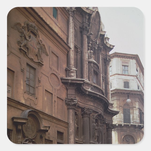 Pegatina Cuadrada Fachadas de la iglesia (Anverso)