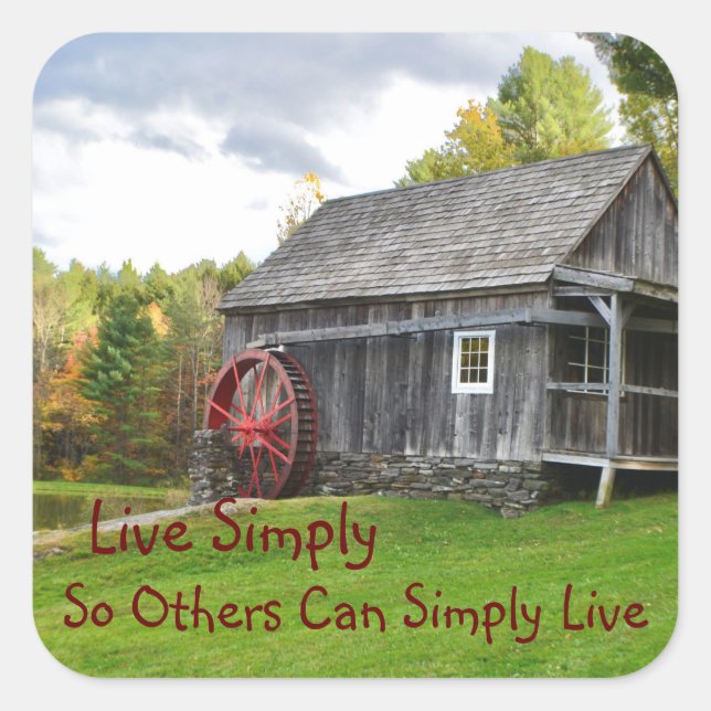 Pegatina Cuadrada Fácil de vivir (Anverso)