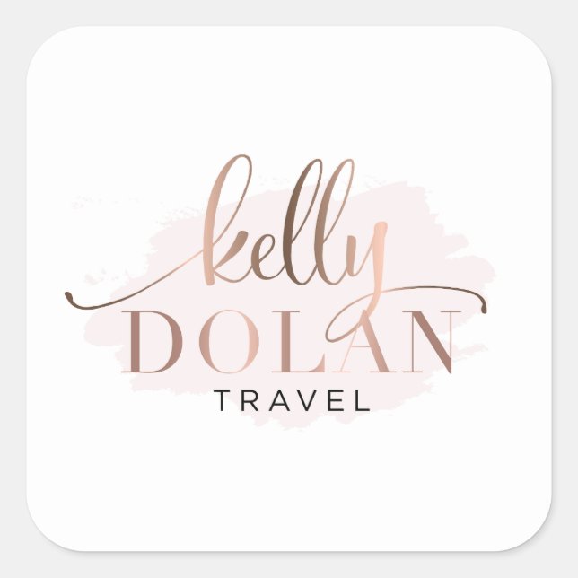 Pegatina Cuadrada Fácil negocio Personalizado Añadir su propio logot (Anverso)