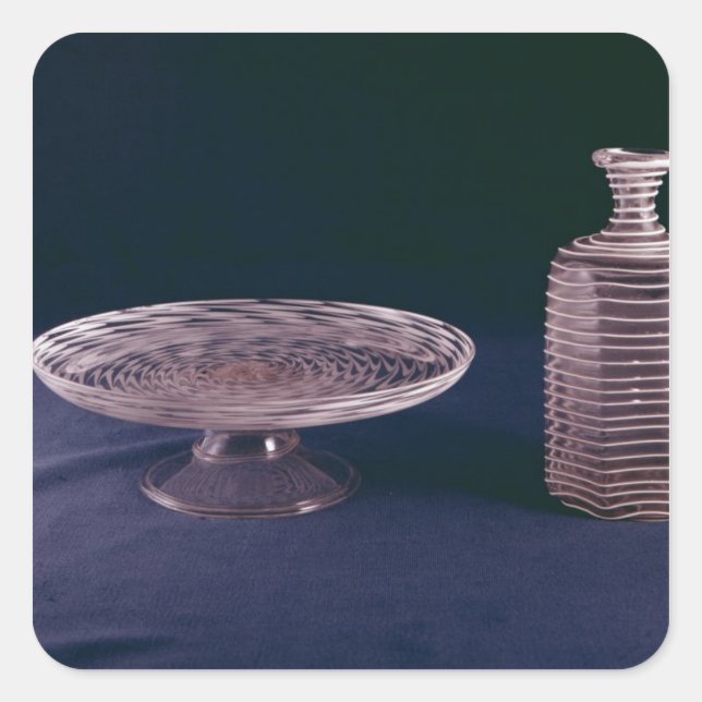 Pegatina Cuadrada Facon de Venise latticinio tazza (Anverso)