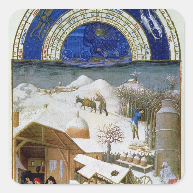 Pegatina Cuadrada Facsímil de febrero (Anverso)