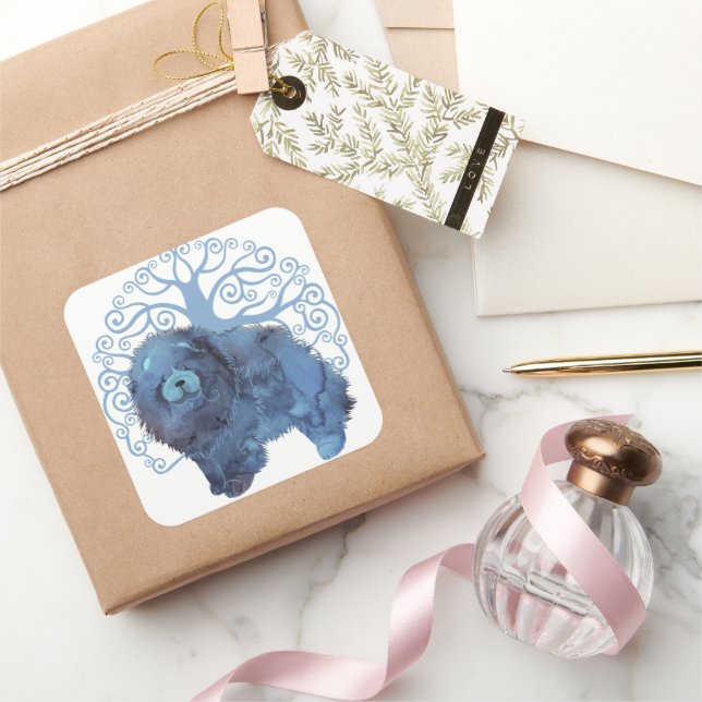 Pegatina Cuadrada FADED GENES Chow Tree of Life (Regalar)