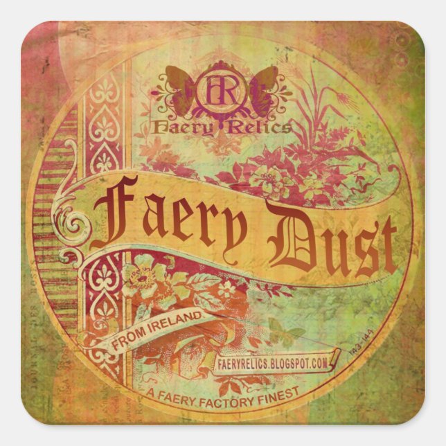 Pegatina Cuadrada Faery Dust (Anverso)