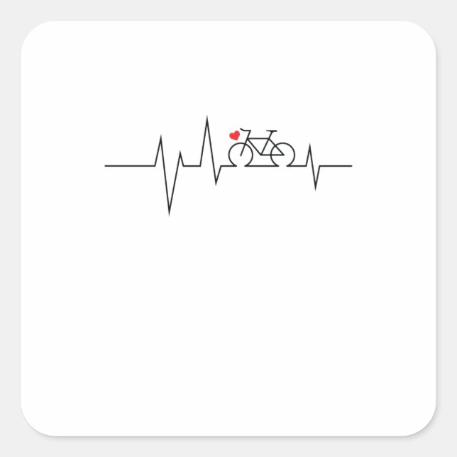 Pegatina Cuadrada Fahrrad EKG (Anverso)