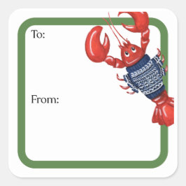 Pegatina Cuadrada Fair Isle Lobsters Square Sticker