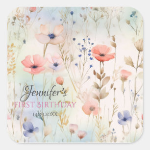 Pegatina Cuadrada Fairy Floral Ticker Perfect Nature Chicas