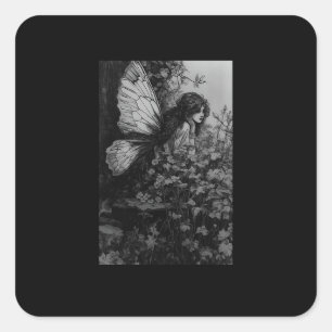Pegatina Cuadrada Fairy Grunge Goblincore Cottagecore Fairycore