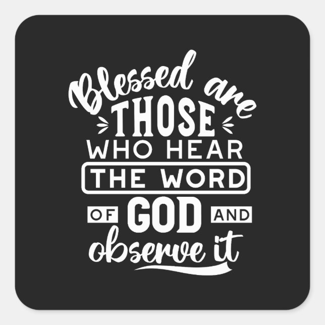 Pegatina Cuadrada Faith and Obedience – Inspirational Scripture (Anverso)