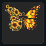 Pegatina Cuadrada Faith Cross Sunflower Butterfly Christian<br><div class="desc">Faith Cross Sunflower Butterfly Christian</div>
