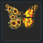 Pegatina Cuadrada Faith Cross Sunflower Butterfly Christian<br><div class="desc">Faith Cross Sunflower Butterfly Christian</div>