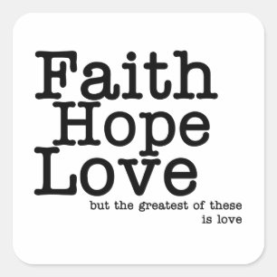 Pegatina Cuadrada Faith Hope Love Pegatinas