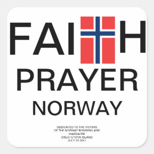 PEGATINA CUADRADA FAITH PRAYER NORWAY